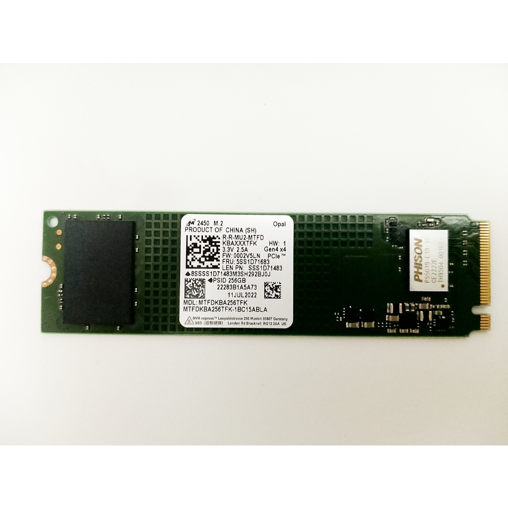 SSD M.2 Micron 2450 NVMe 256GB Gen4 x4 Read 3500MB/s