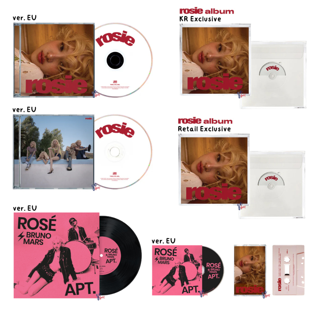 (Pre-Order | พร้อมส่ง) อัลบั้ม ROSÉ - rosie Album CD / ROSÉ & Bruno Mars - APT. CD Single สินค้า Off