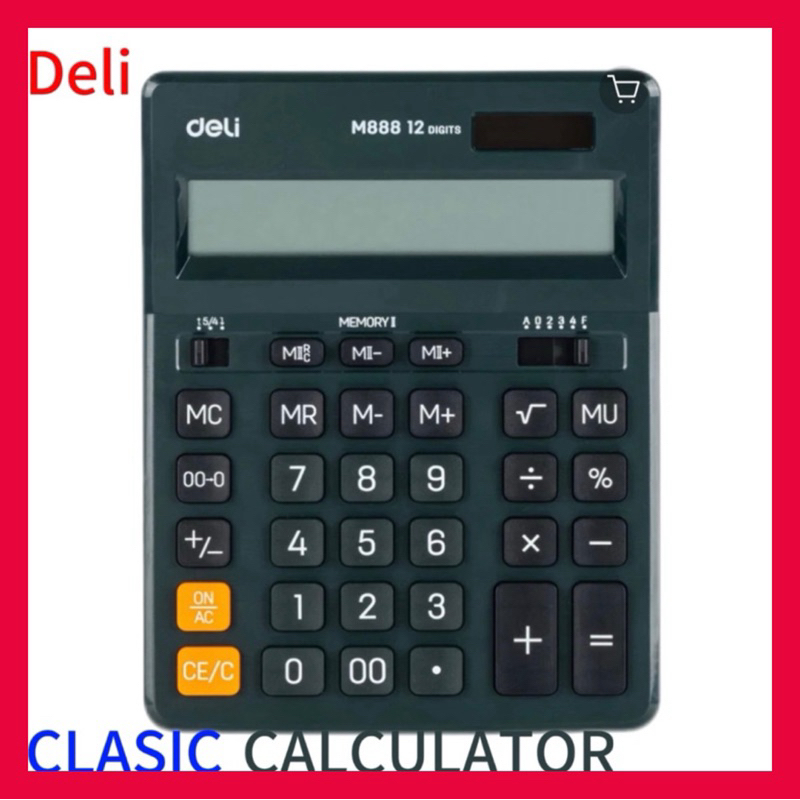 เครื่องคิดเลขดิจิตอล Deli ME888F(Green)12หลัก