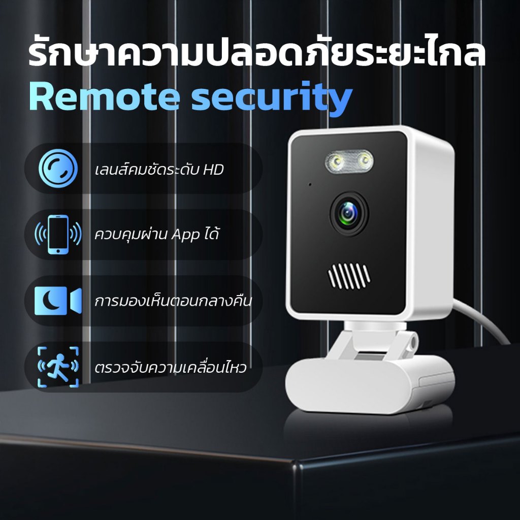 IWACHI กล้องวงจรปิด Mini รุ่น Wifi คมชัดระดับ Ultra HD ใช้ภายในบ้าน  เชื่อมต่อผ่าน App