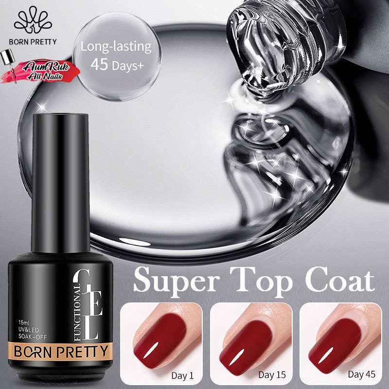 Born Pretty ( บอร์น พริตตี้) ขวดดำ 15ml. Rubber Base Super Top Coat Matt Top
