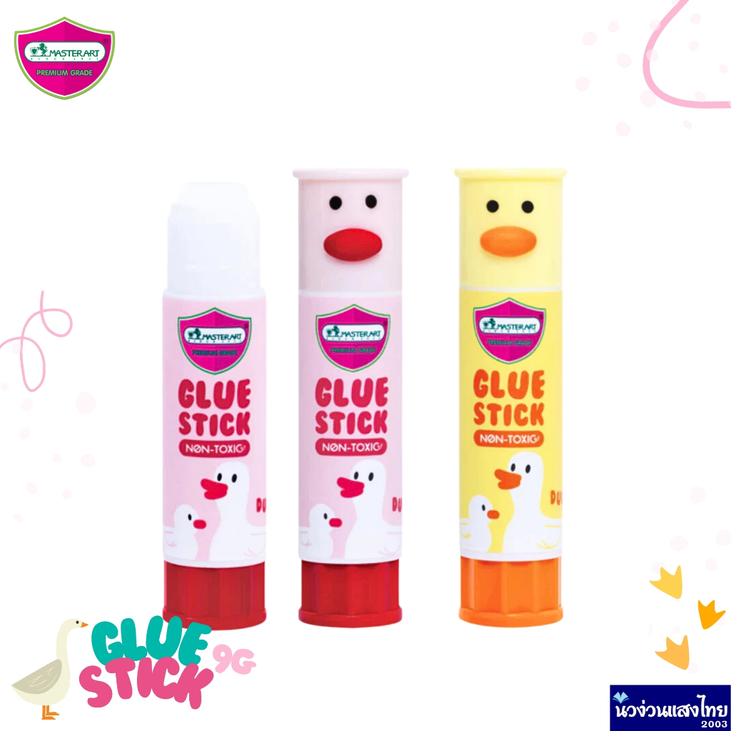 Masterart กาว กาวแท่ง ดั๊กกี้ Glue Stick 9g รุ่น Ducky 🦆 เป็ด เนื้อสีขาว non-toxic ติดแน่น ล้างออกง่าย ปลอดภัยสำหรับเด็ก