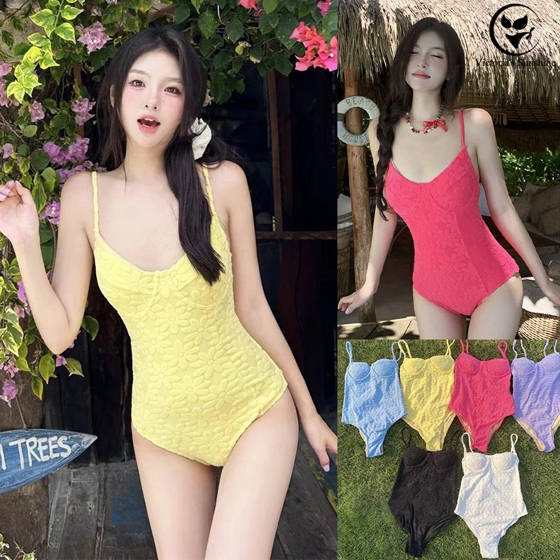 🇹🇭พร้อมส่งในไทย🇹🇭ชุดว่ายน้ำหญิง ชุดว่ายน้ำ รุ่นใหม่ ดอกไม้ที่เรียบง่าย ผ้าเนื้อดี มีฟองน้ำ#0250