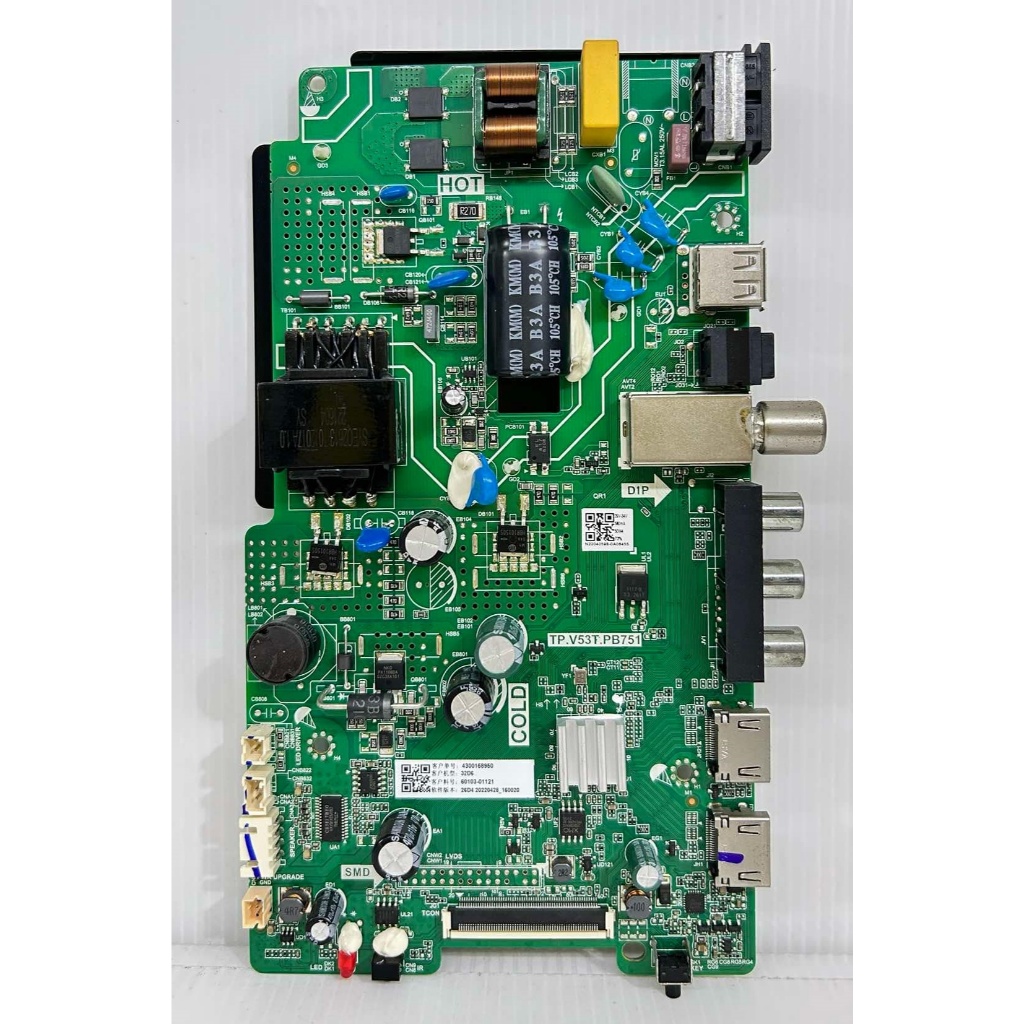 เมนบอร์ด ทีวี Aconatic ไช้กับรุ่น 32HD514AN พาร์ท TP.V53T.PB751 ของเเท้ถอด มือ2