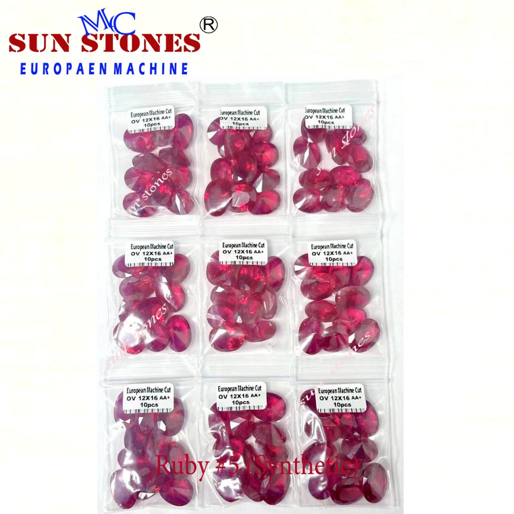 พลอยอัดชาตั้มรูบี้ ไซส์ 3X4 ถึง 10X14 OVAL Shape #5 SYNTHETIC&CHATHUM, รูปทรงไข่ เจียระไนเหลี่ยมเพชร ราคา ถูกที่สุด ดีลบีเคเค แกลเลอรีภาพที่ 8