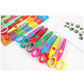 กรรไกรตัดกระดาษ แบบยกแพ็ค สำหรับเด็ก กรรไกรซิกแซก DIY อุปกรณ์การเรียน