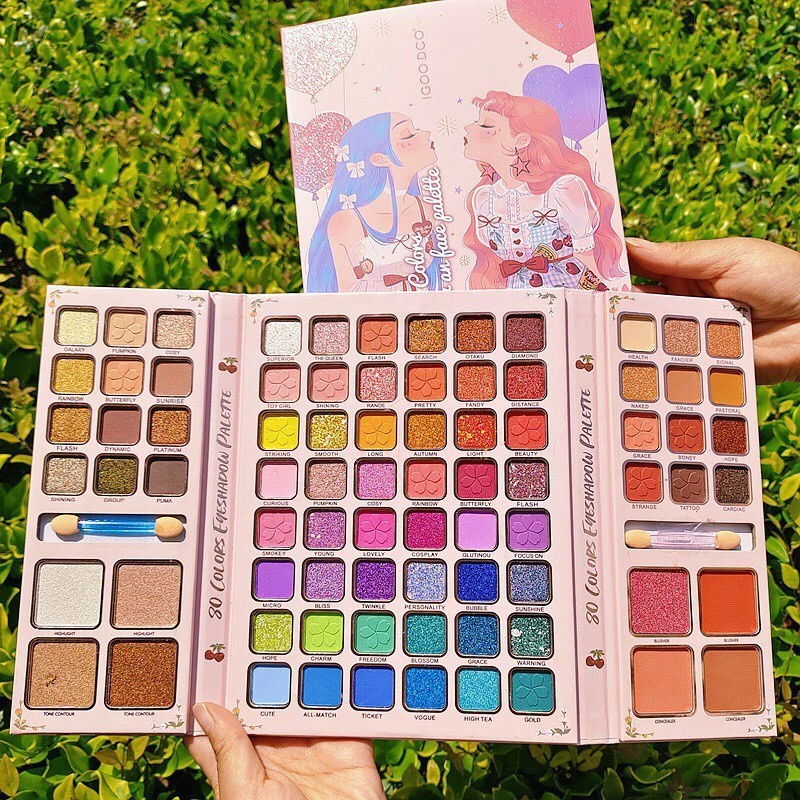 สินค้าใหม่ พาเลทน้องแฝด มาใหม่ตลับใหญ่ Igoodco 80 color eyeshadow อายแชโด์ บลัชออน ไฮไลท์ IG29611