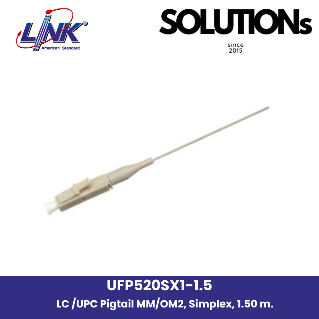 Link UFP520SX1-1.5 LC /UPC Pigtail MM/OM2, Simplex, 1.50 m.