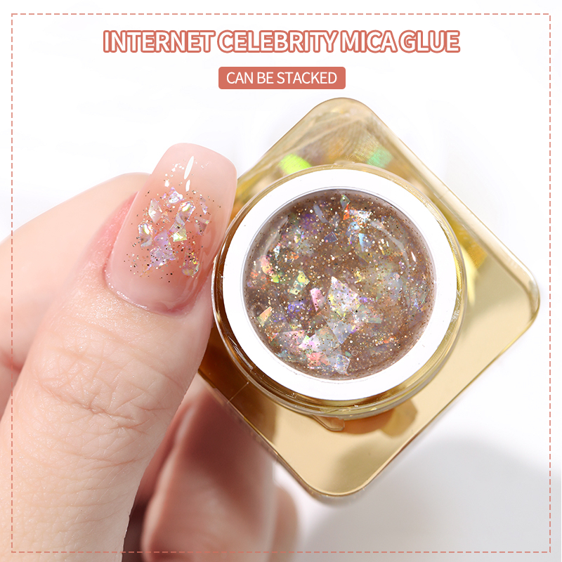 Nawoelite น้ำยาทาเล็บเจลเปลือกหอย 8 กรัม น้ำยาทาเล็บเจลเปลือกหอยกลิตเตอร์ จัดส่งรวดเร็ว