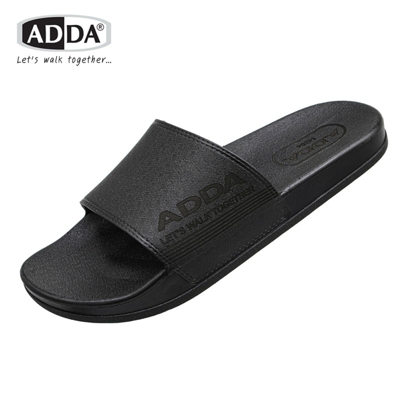(ลูกค้าใหม่ราคา1บาท)🩴รองเท้าแตะแบบสวม adda รุ่น 14304🩴 พื้นยาง สีดำ ไซส์ 7-10 รองเท้าสวมเปิดปลายเท้า