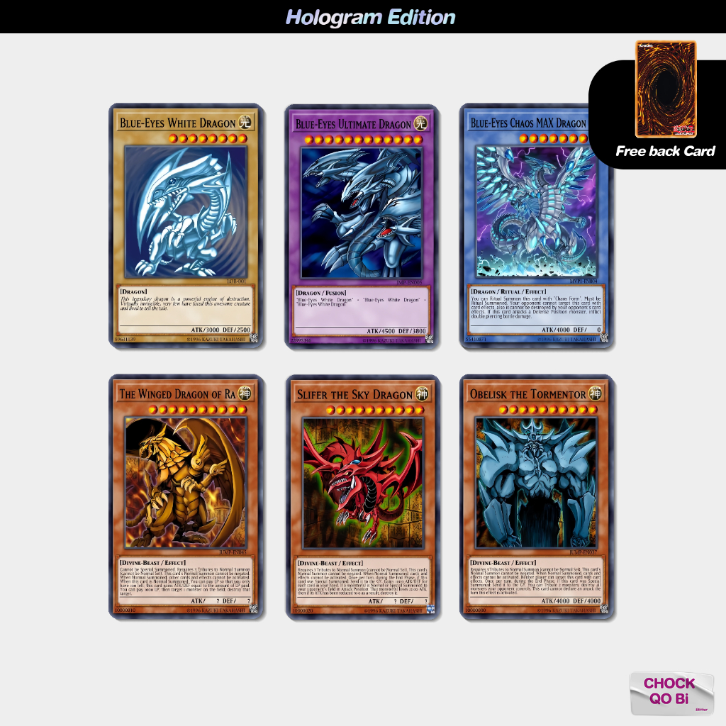 Yu-Gi-Oh Blue-Eyes White Dragon & God Egypt ยูกิ บูลอาย สกินการ์ดสติกเกอร์ติดบัตร - BTS MRT ATM : Chock Qo Bi