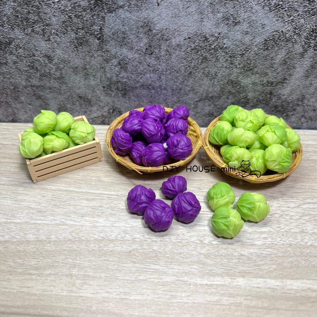 กะหล่ำปลีจิ๋ว กะหล่ำจิ๋ว กะหล่ำดินปั้น ผลไม้ดินปั้น ผักดินปั้น #ของจิ๋ว #miniature