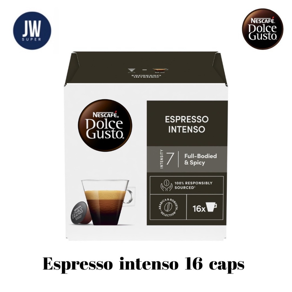ล็อตใหม่ Nescafe Dolce Gusto Espresso Intenso แคปซูลกาแฟ 1 กล่อง/16 แคปซูล เอสเพรสโซ่ อินเทนโช่ ( DG