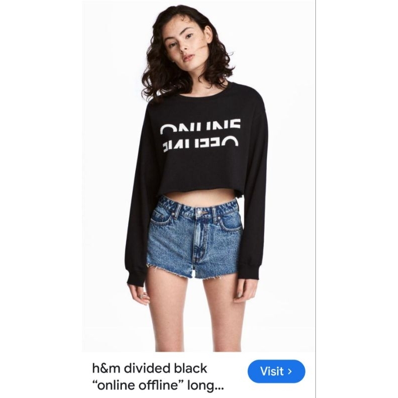 เสื้อ crop แขนยาว H&M แท้