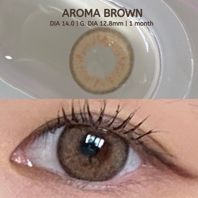 รุ่น Aroma Brown DIA 14.0 G.DIA 12.7 WATER 38 % คอนแทคเลนส์ รายเดือน ซารัง