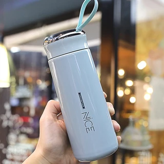 ปลีก/ส่ง แก้วน้ำ มีฝาปิด กระบอก ขนาด 400ML (ในเป็นแก้ว)