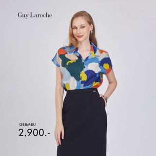 Guy Laroche เสื้อเชิ้ตผู้หญิง Summer Cycle ไลท์ลินิน สกาย แข…