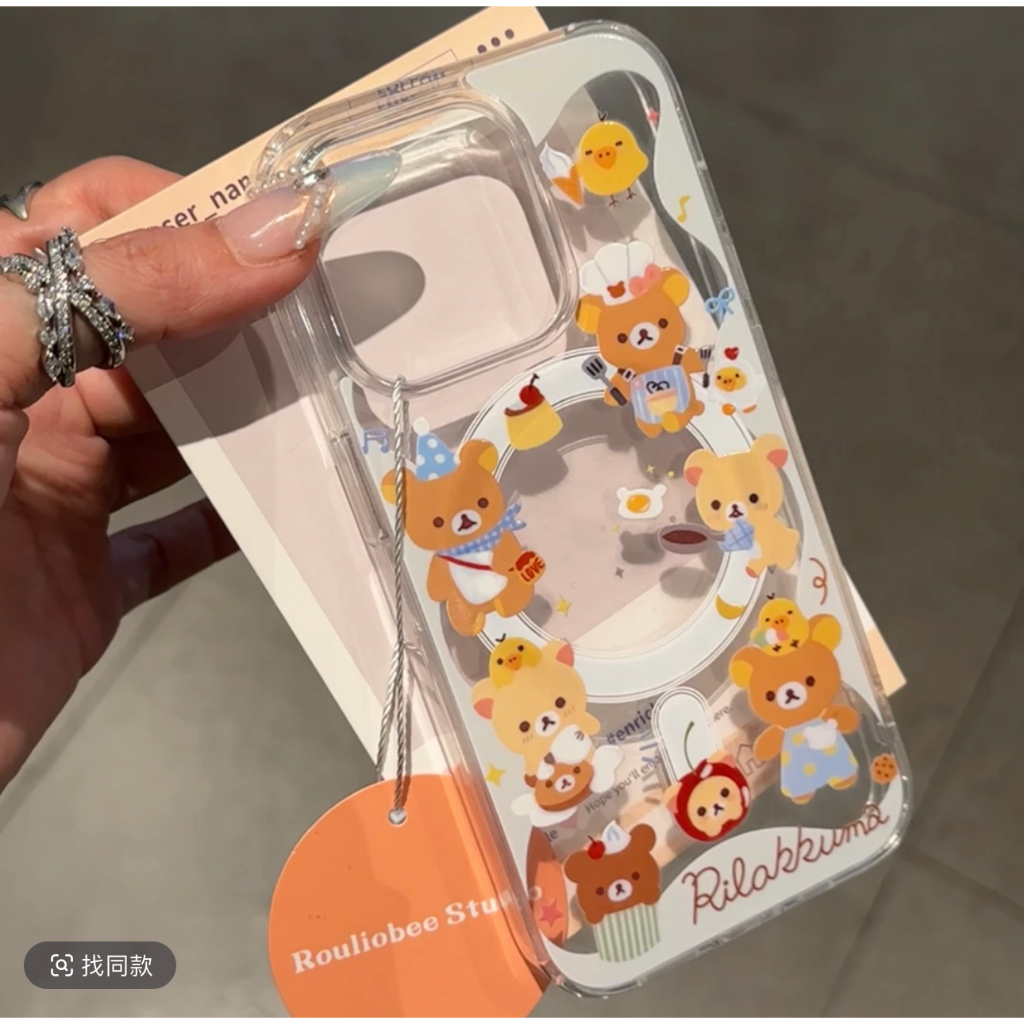 เคส ชาร์ตได้ เคสใส ลายการ์ตูน น่ารัก สำหรับiPhone 11,12,13,14,15 Pro Plus Promax Xr Xs Max 16 16Pro 16Promax เคสแม่เหล็ก