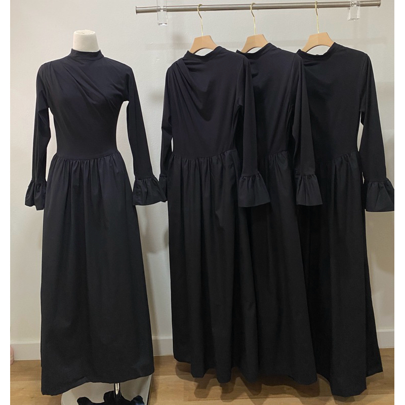 Long sleeve draped dress