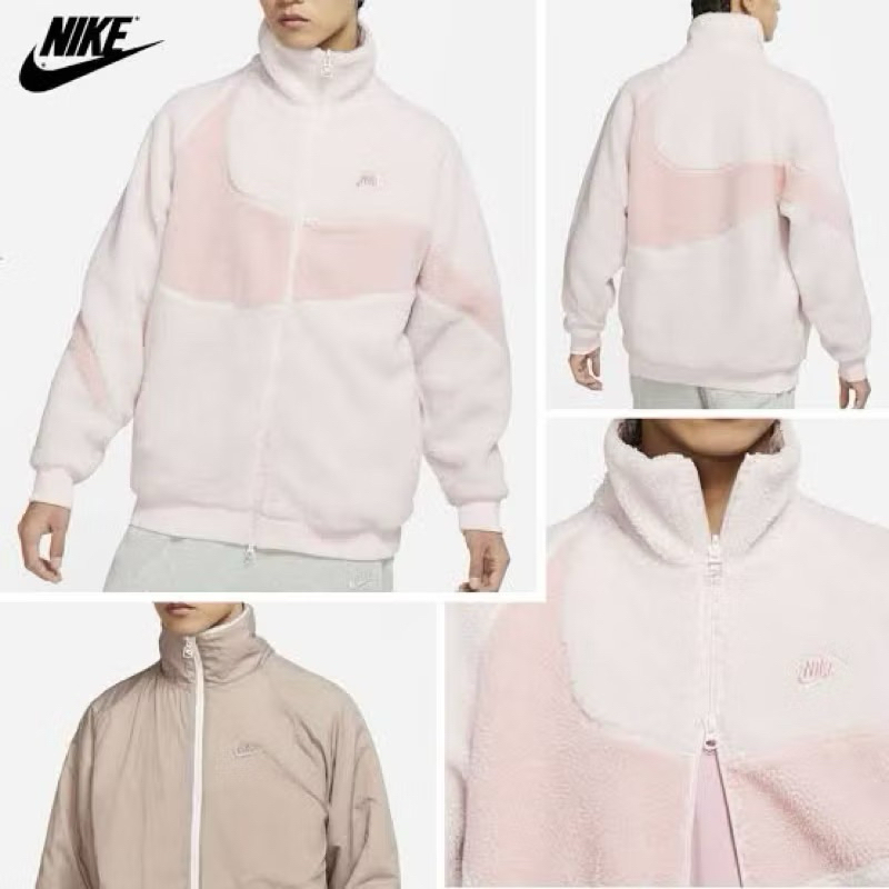 [พร้อมส่งในไทย🇹🇭] เสื้อแขนยาว ใส่ได้2ด้าน Nike Big Swoosh Reversible Boa Jacket ของแท้ 100%