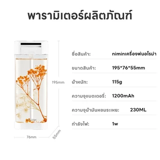 nimin/aroma diffuser เครื่องพ่นอโรม่า เครื่องพ่นน้ำหอม สเปรย์ปรับอากาศอัตโนมัติ กระจายน้ํามันหอมระเหย ดับกลิ่นห้อง