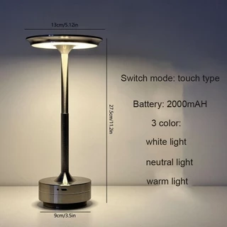【การจัดส่งไทย】โคมไฟตั้งโต๊ะ LED สามสี แบบไร้สาย เซนเซอร์สัมผัส ชาร์จไฟได้ สําหรับร้านอาหาร โรงแรม บาร์ ห้องนอน
