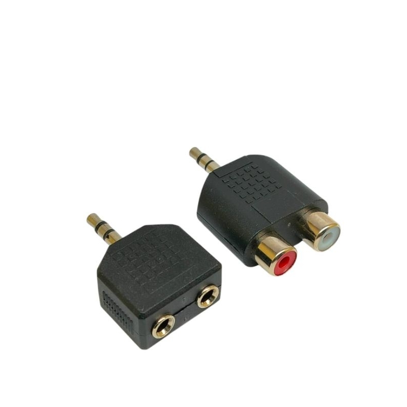 1ชิ้น ปลั๊ก 3.5mm stereo ท้ายแจ็ค3.5mm stereox2,แจ็คแยกหูฟัง 1ออก2,ปลั๊ก 3.5mm stereo ท้าย แจ็ค RCAx2จำนวน 1ชิ้น