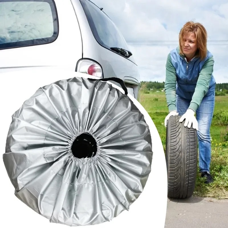 Fin1 ผ้าคลุมเก็บรักษาล้อยางอะไหล่13-19 นิ้ว รถSUV กระเป๋าใส่ยางล้อกันโคลนเปื้อนรถสกปรก UV กันหมาฉี่ใส่ล้อ 3148 3228 3663 - รูปที่ 3