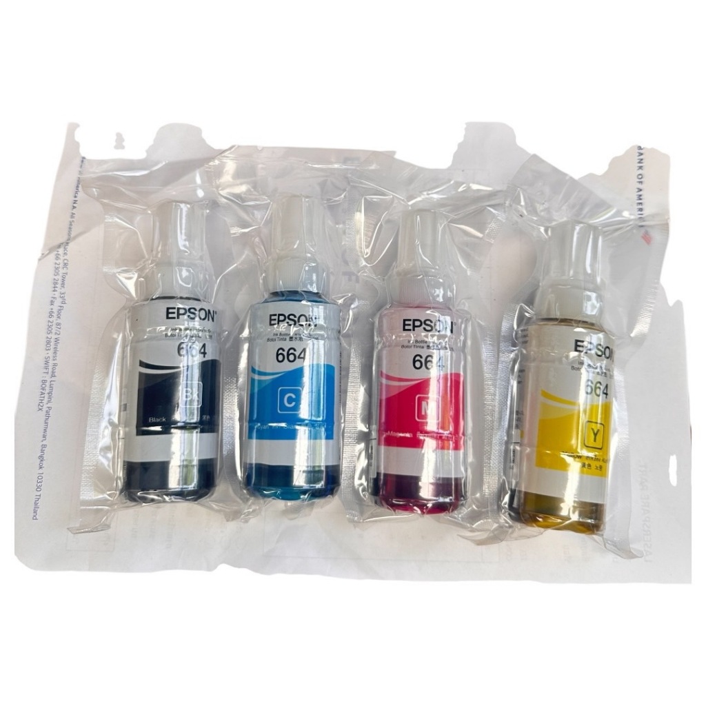 หมึกเติม Epson T664 664 L-Series T6641 T6642 T6643 T6644 (no box)