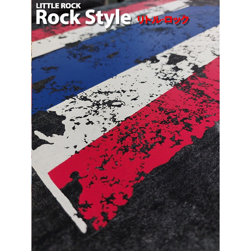 เสื้อยืด คอกลม แขนสั้น Little Rock ลาย ธงไทย ผ้าดำฟอกลาย กับดำล้วน เนื้อผ้านุ่ม ใส่สบาย ได้ทั้ง ผู้ชายผู้หญิง มีหลายขนาด - รูปที่ 4