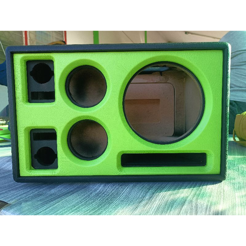 บลูทูธ DIY 6.5 หน้าเปิด (งานหุ้ม)กลาง 3นิ้ว แหลม 2 นิ้ว ไม้ 12 ขนาดตู้ 28×30×27 ซม.