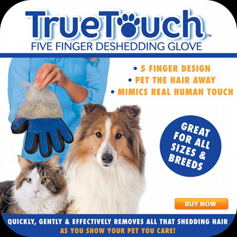 True Touch ถุงมือแปรงขนสัตว์เลี้ยง
