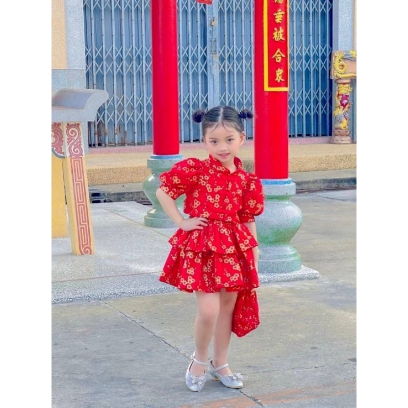 ชุดตรุษจีนเด็กชุดอาหมวยกี่เพ้าพร้อมกระเป๋าเข้าชุด🏮พร้อมส่ง(KU) - รูปที่ 3