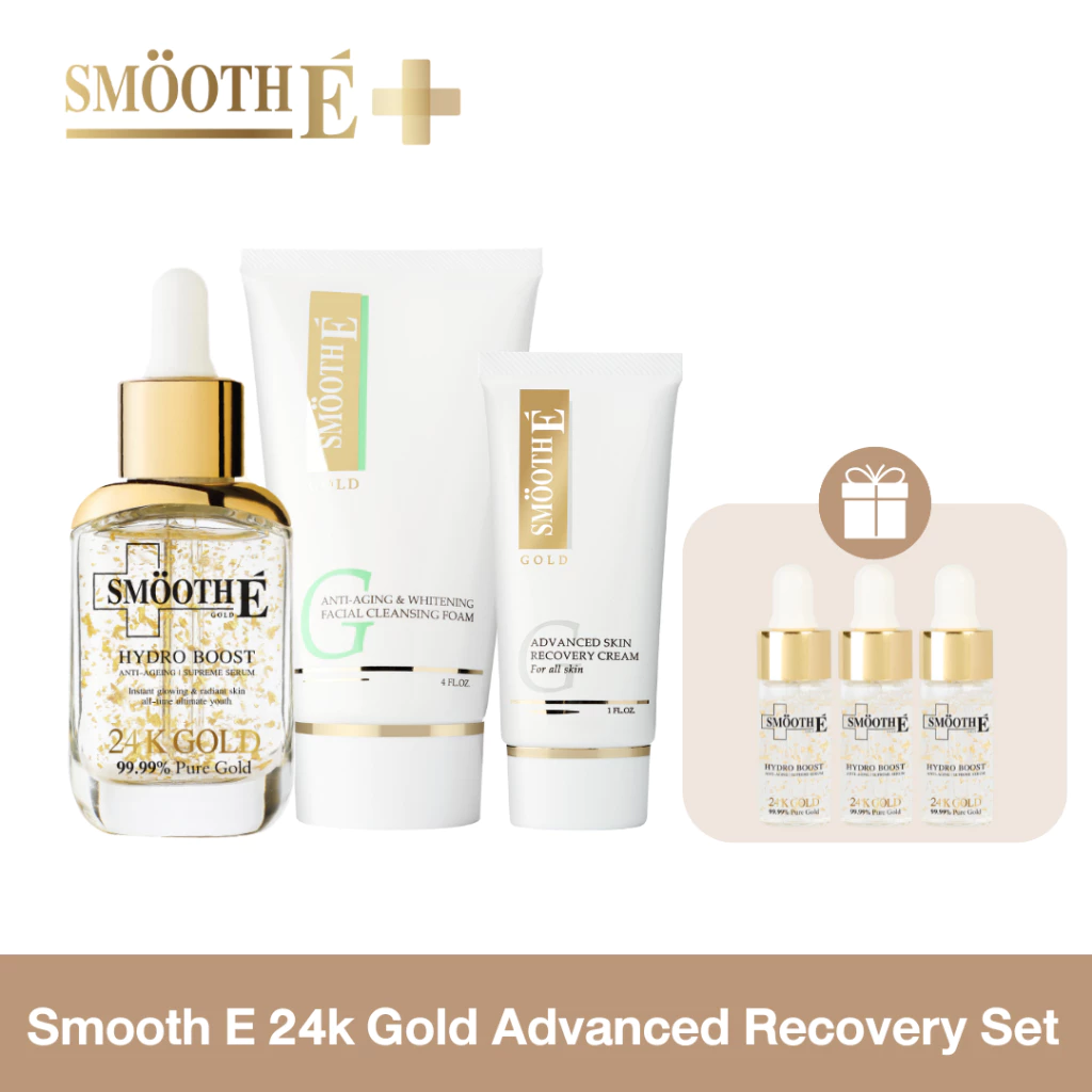 [เซ็ตขายดี] Smooth E 24k Gold Advanced Recovery เซรั่มลดเลือนริ้วรอย จุดด่างดำ เห็นผลใน 2 สัปดาห์ ผิวโกล์วใส ผิวกระชับ