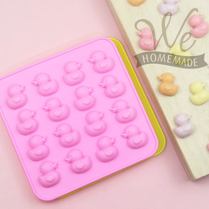 พร้อมส่ง* แม่พิมพ์ซิลิโคน เป็ด ตัวเล็กน่ารัก หันซ้าย ขวา ประกบกันได้ ช็อคโกแลต ก้อนน้ําแข็ง