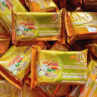 (โปร 3 ก้อน) สบู่ขิงน้ำผึ้ง สบู่ขิง Herb Skin Soap สบู่สมุนไพร ขิงกระชาย ผสมน้ำผึ้ง 80g.