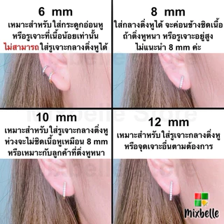 ต่างหูห่วงฝังเพชร จิวหูแบบห่วง ขนาดเล็ก สแตนเลสแท้ สำหรับผิวแพ้ง่าย [รหัส K1.6 เพชร]