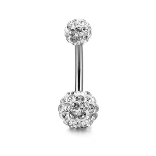 จิวสะดือ Diamond Ball Belly Button Rings Stainless Steel Zircon Navel Piercing Belly Piercing Cute Navel Bar
