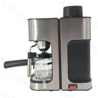 SKG เครื่องชงกาแฟสด 800W 0.2ลิตร ถ้วยกรอกจุ 4ช๊อต รุ่น SK-1209 สีเงิน ฟรีเครื่องบดกาแฟ