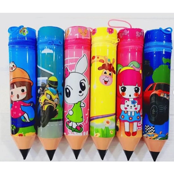 12 ใบ (สุ่มลายการ์ตูน) 828 กระเป๋าซิปดินสอลายการ์ตูน กระเป๋าซิป ซองใส่เครื่องเขียน ลายการ์ตูนน่ารักสีสันสดใส