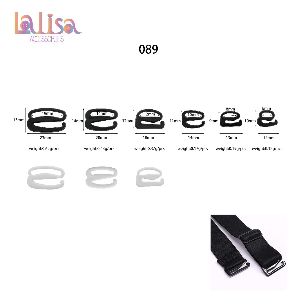 ตัวเลื่อนเลข9 ตัวเลื่อนปรับสายเสื้อชั้นใน Bra Accessories แพคละ10ชิ้น plastic 9 buckle (089)