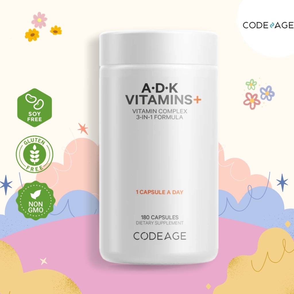 CODEAGE A D K Vitamins - 180 Capsules 🌸กระตุ้นเซลล์ Osteoblast บำรุงกระดูก🌸