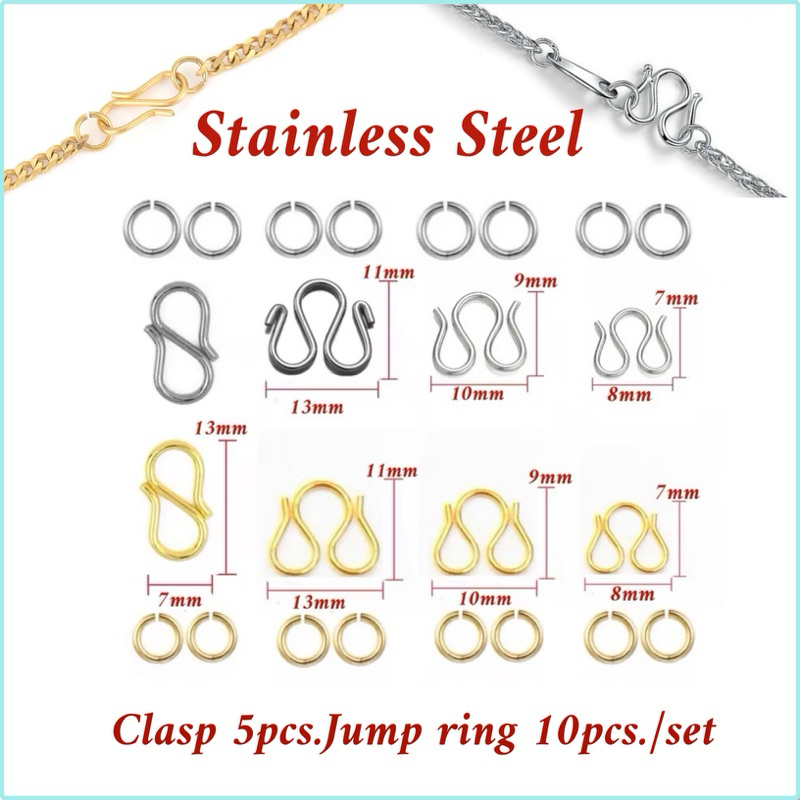 TD88 ตะขอสร้อยสแตนเลสแท้ 5 ชุด/เซ็ต