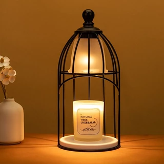 Domira ของขวัญคริสต์มาส ฐานหินอ่อน Candle Warmer เครื่องอุ่นเทียนหอมปราสาทสีทอง