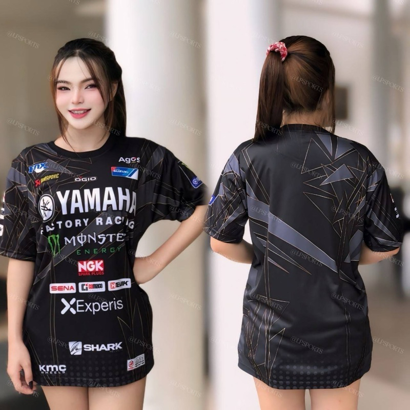💥 เสื้อกีฬา 💥พิมพ์ลายทั้งตัว Yamaha แขนสั้น ผลิตจากผ้าไมโครสปอร์ต ชนิดพิเศษ ใส่ได้ทั้งชายและหญิง ขายดี