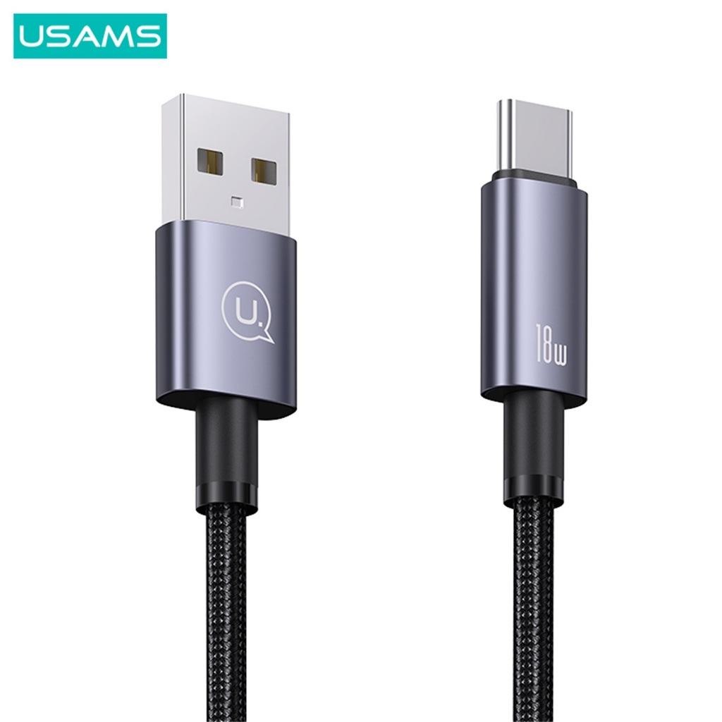 [รับประกัน 1 ปี] USAMS US-SJ666 สายชาร์จเร็ว Type-C 3A Aluminum Alloy Fast Charging & Data Cable-Sufeng Series 2M