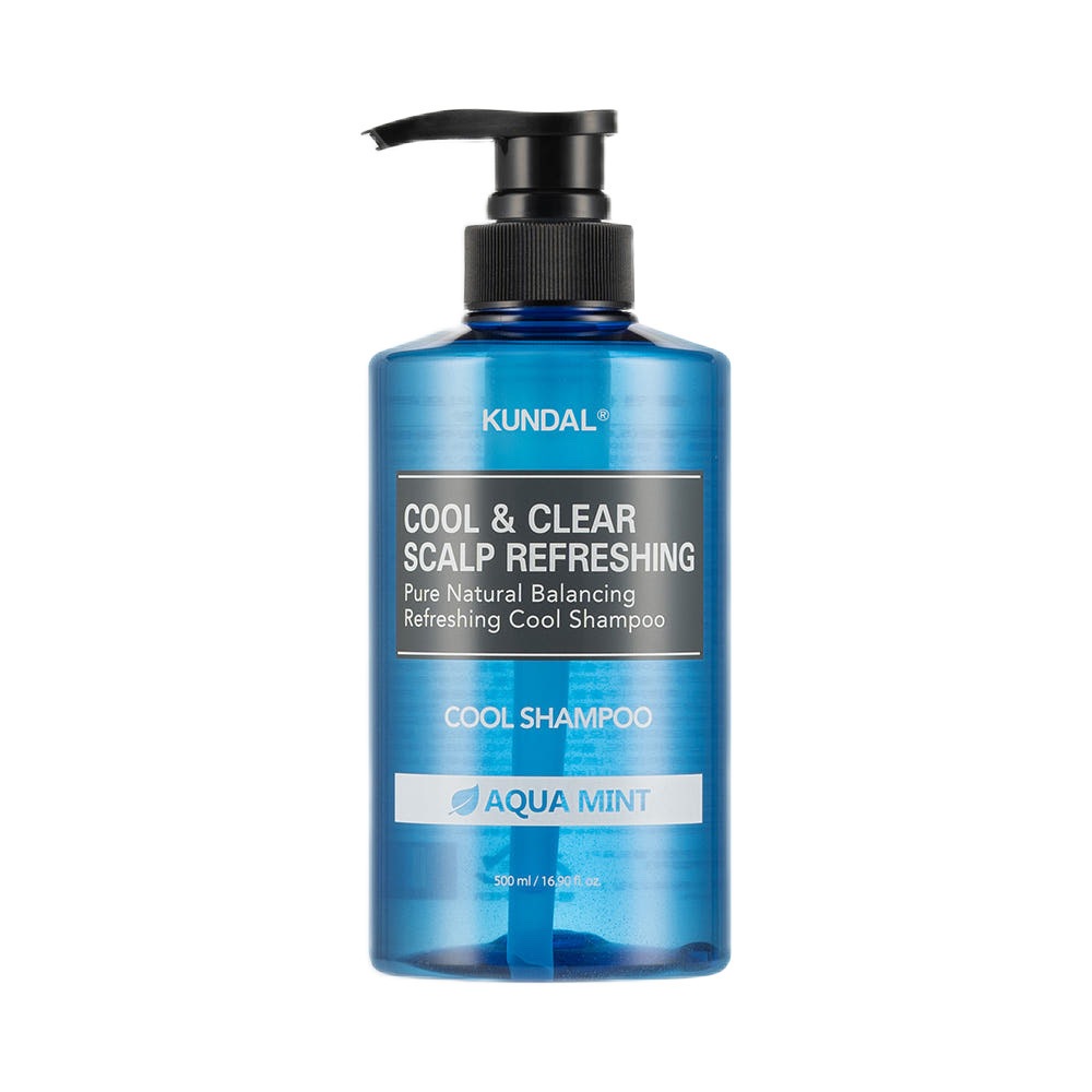 [ของแท้] 쿤달쿨샴푸쿨민트 Kundal Cool & Clear Scalp Refreshing Shampoo with Aqua Mint (แชมพู สูตรเย็น) 500ml