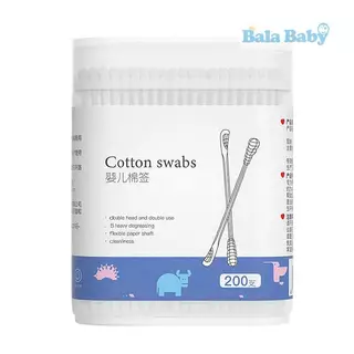 สำลีก้านทารก สำลีฆ่าเชื้อ สำลีก้าน สำลีก้านคู่ กล่องละ200ไม้ baby cotton swab