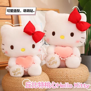 30/40CM Sanrio ตุ๊กตาคิตตี้ Hello Kitty ตุ๊กตาแมวหน้าคิตตี้ ตุ๊กตา