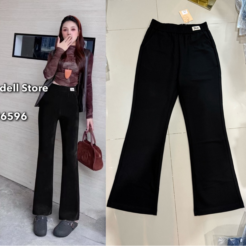 6596 กางเกง Dolly Dell ขาม้า สีดำ
